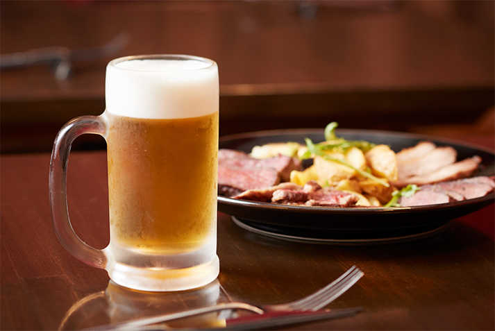 ビールと肉